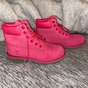 Pink timberland boots